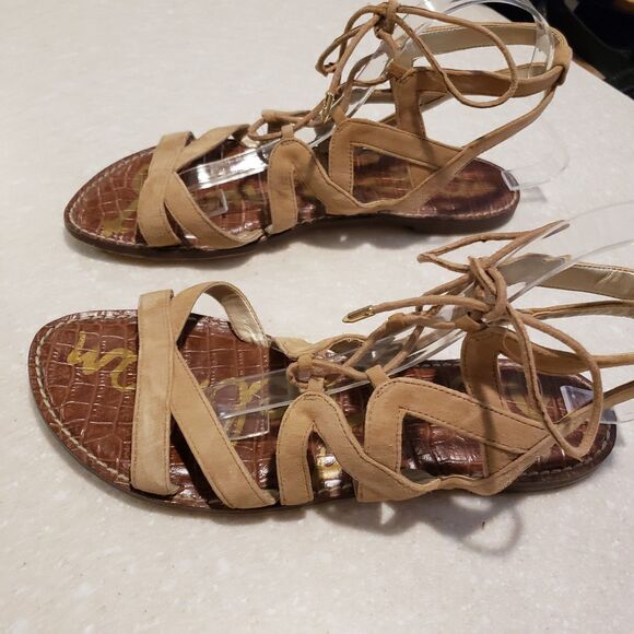 Sam Edelman Womens Tan Suede Gemma Gladiator Lace Up Sandals 9M - Picture 4 of 5
